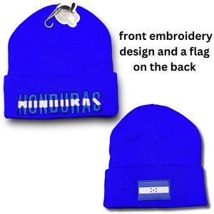 Honduras Winter Insulated Beanie Hat Embroidery and Flag Design